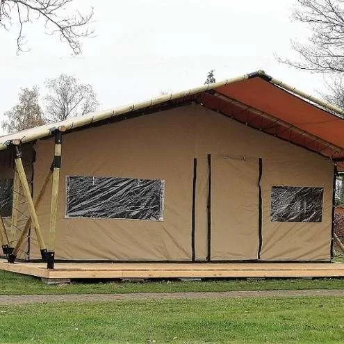 wooden safari tent